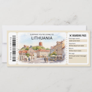 Carte d'embarquement pour un voyage en Lituanie