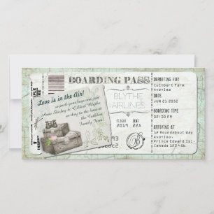 Carte d'embarquement pour valise Invitation