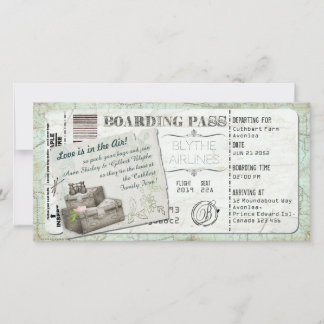 Carte d'embarquement pour valise Invitation