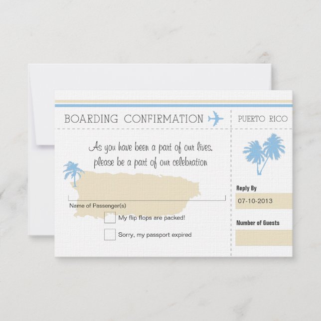 Carte d'embarquement RSVP à Porto Rico (Devant)