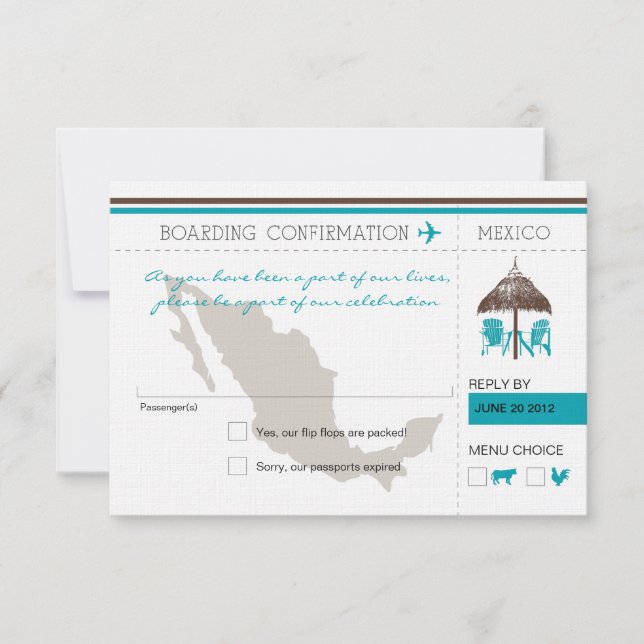 Carte d'embarquement RSVP au Mexique (Devant)