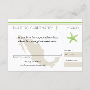 Carte d'embarquement RSVP au Mexique