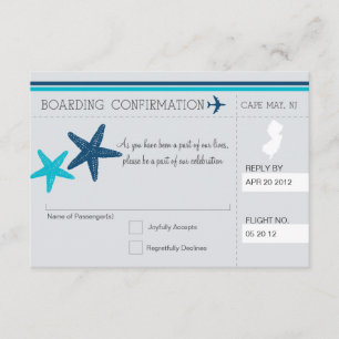 Carte d'embarquement RSVP pour CAPE MAY NEW JERSEY