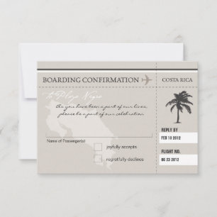 Carte d'embarquement RSVP POUR COSTA RICA