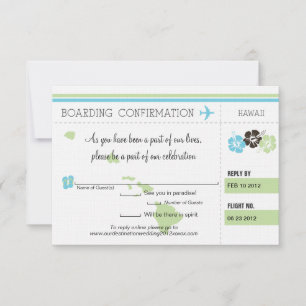 Carte d'embarquement RSVP pour Hawaï