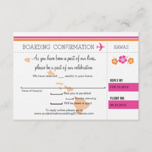 Carte d'embarquement RSVP pour Hawaï