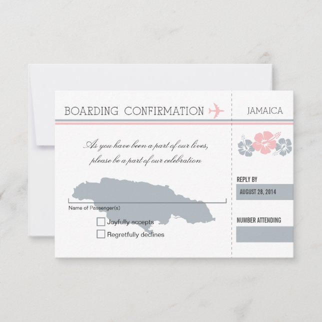 Carte d'embarquement RSVP POUR JAMAÏQUE (Devant)