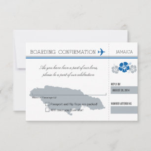 Carte d'embarquement RSVP POUR LA JAMAÏQUE