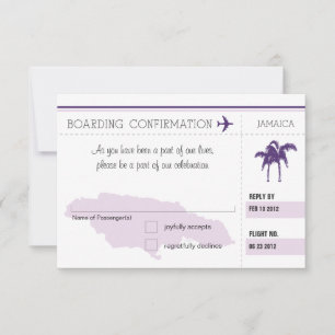 Carte d'embarquement RSVP POUR LA JAMAÏQUE