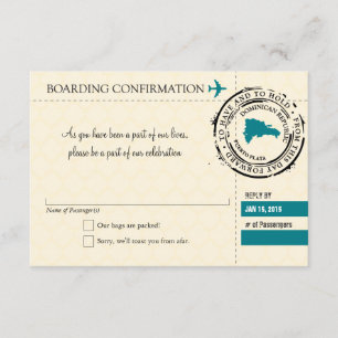Carte d'embarquement RSVP pour la République domin