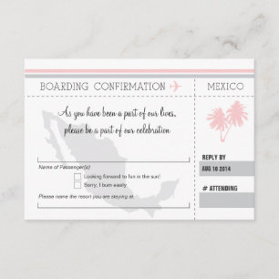 Carte d'embarquement RSVP POUR MEXIQUE