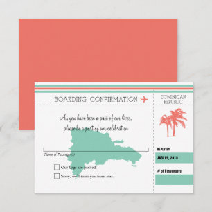 Carte d'embarquement RSVP pour République dominica
