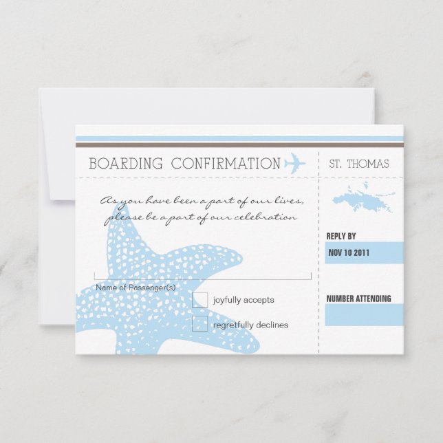Carte d'embarquement RSVP pour ST-THOMAS (Devant)