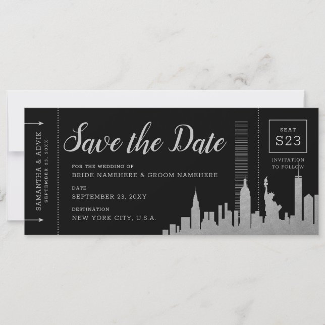 Carte d'embarquement Silver Destination New York (Devant)