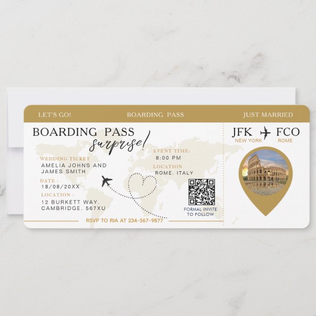 Carte d'embarquement Surprise Airline Ticket maria (Devant)