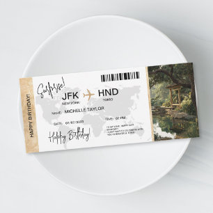 Carte d'embarquement surprise anniversaire voyage 
