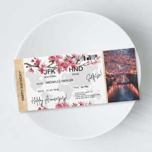Carte d'embarquement surprise anniversaire voyage 