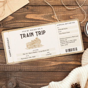 Carte d'embarquement surprise Billet Train Voyage