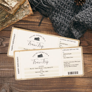 Carte d'embarquement surprise Billet Train Voyage