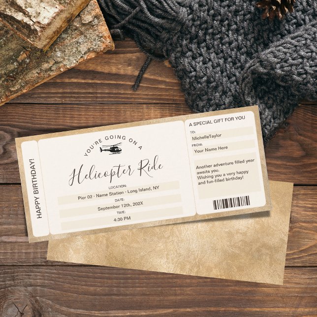 Carte d'embarquement surprise Billets et hélicoptè (Créateur téléchargé)