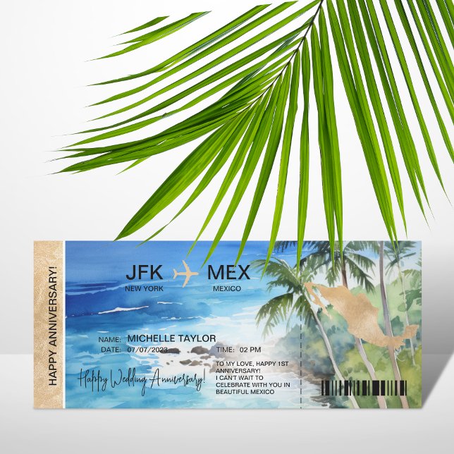 Carte d'embarquement Surprise Trip Ticket Mexique (Créateur téléchargé)