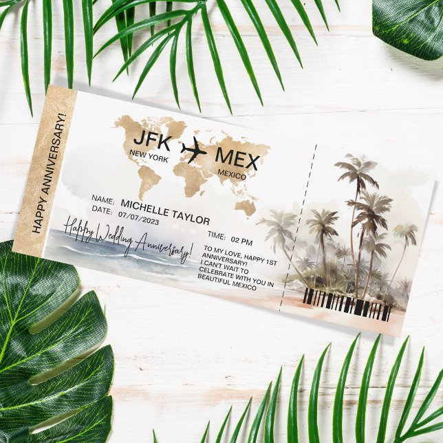 Carte d'embarquement Surprise Trip Ticket Palm Car (Créateur téléchargé)