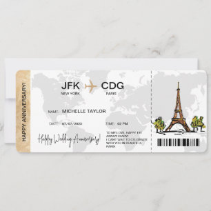 Carte d'embarquement Surprise Voyage Ticket Destin