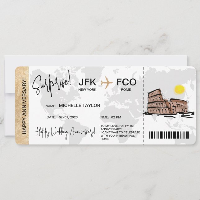Carte d'embarquement Surprise Voyage Ticket Destin (Devant)
