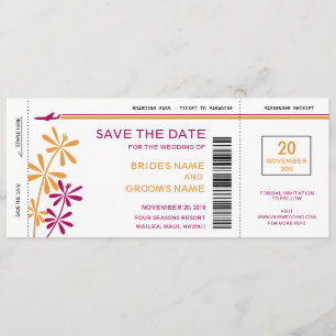 Carte d'embarquement tropical Enregistrer la date