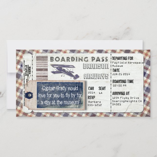 Carte d'embarquement vintage (Devant)