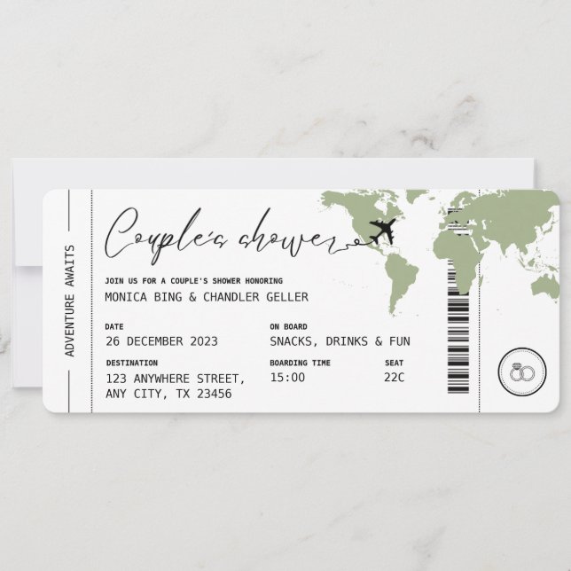 Carte d'embarquement Voyage Couple's Shower Sage G (Devant)