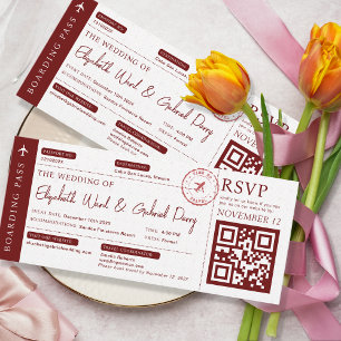 Carte d'embarquement Voyage Mariage Bourgogne