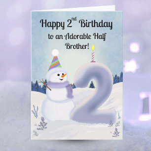 Carte Demi-frère Joyeux 2ème Anniversaire Construction d