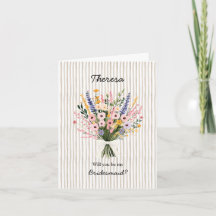 Demoiselle d'honneur rayée bohème + Bouquet de mar