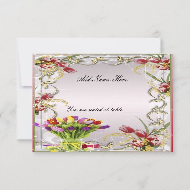 Carte d'emplacement de la table florale Tulip colo (Devant)