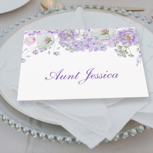 Carte d'emplacement plat pour les fleurs Lilac aqu