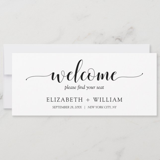 Carte d'en-tête du Mariage de bienvenue du script (Devant)