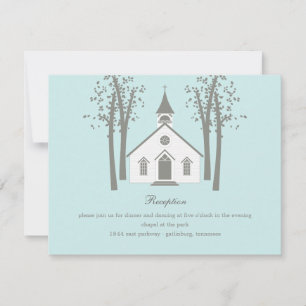 Carte d'encart de réception de mariage à la chapel