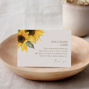 Carte d'encart de tournesol SUTTON, encart d'invit