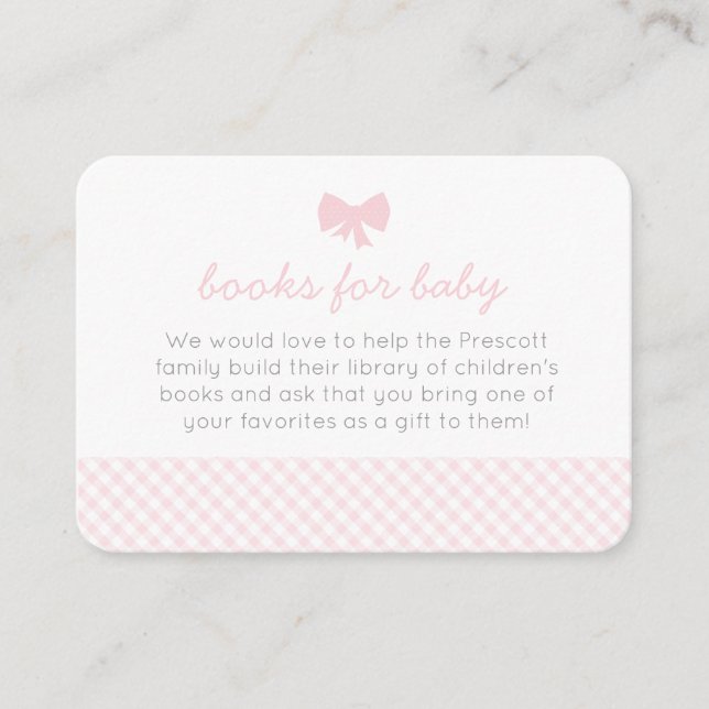 Carte d'enceinte de douche rose en vichy (Devant)