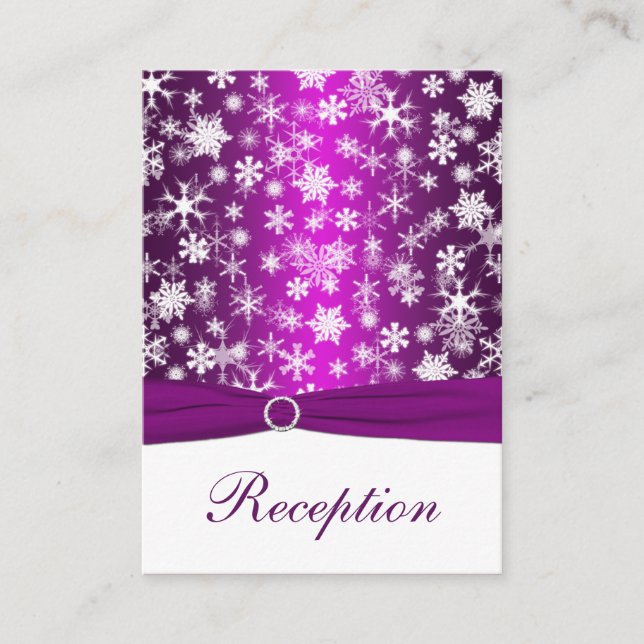 Carte d'enceinte de flocons de neige violet et bla (Devant)