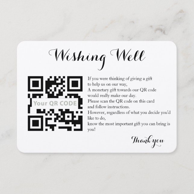 Carte d'enceinte de puits avec code QR (Devant)