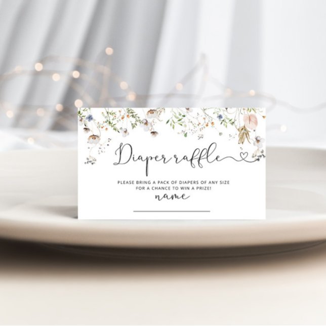Carte d'enclos pour billet de tombola fleur sauvag (Créateur téléchargé)