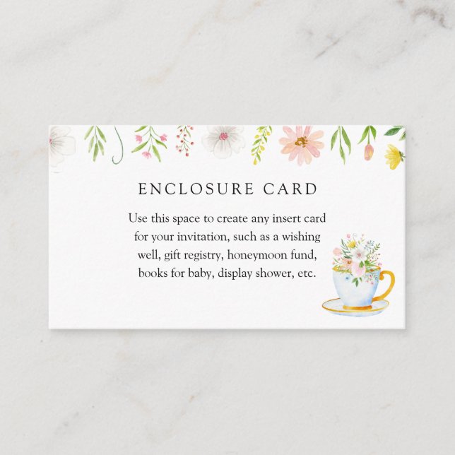 Carte d'Enclosure Fantaisiste pour l'Heure du Thé  (Devant)