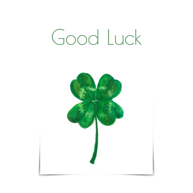 Carte d'encouragement au trèfle à quatre feuilles  (Créateur téléchargé)