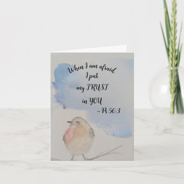 Carte d'encouragement aux oiseaux d'aquarelle - te (Devant)