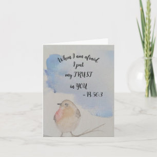 Carte d'encouragement aux oiseaux d'aquarelle - te