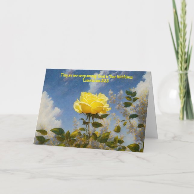 Carte d'encouragement de la foi rose jaune (Devant)