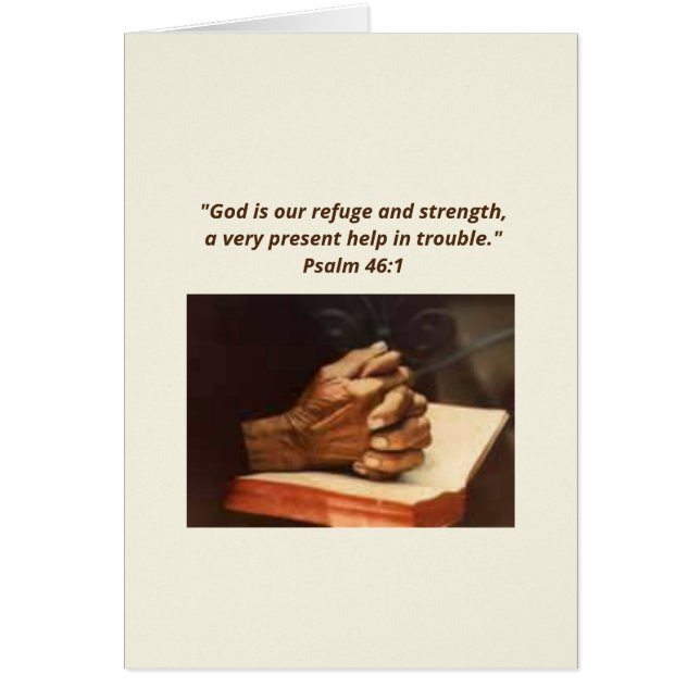 Carte d'encouragement des mains de prière (Devant)