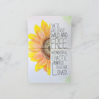 Carte d'encouragement du tournesol à l'aquarelle
